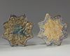 Two Kashan star shaped tiles
