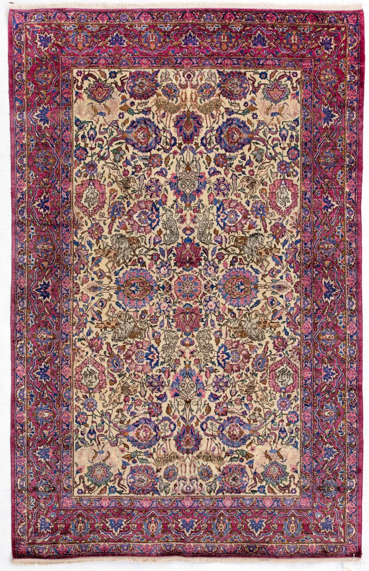 A TEHRAN SILK RUG, 1900