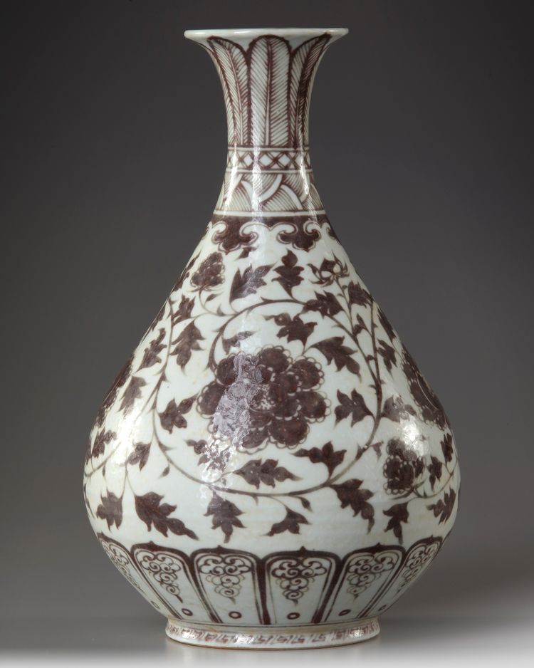 A CHINESE COPPER RED GLAZED VASE, MING DYNASTY OR LATER