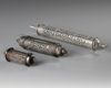 THREE OTTOMAN SILVER PIERCED SCROLL CASES, 19TH CENTURY