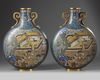 A PAIR OF CHINESE CLOISONNÉ ENAMEL MOON-FLASKS, CHINA, QING DYNASTY (1644-1911)