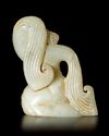 A WHITE JADE OF A DANCING WOMAN, CHINA, HAN DYNASTY (206 BC-220 AD)