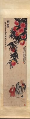 A CHINESE 'LONGEVITY PEACH' HANGING SCROLL - QI BAISHI