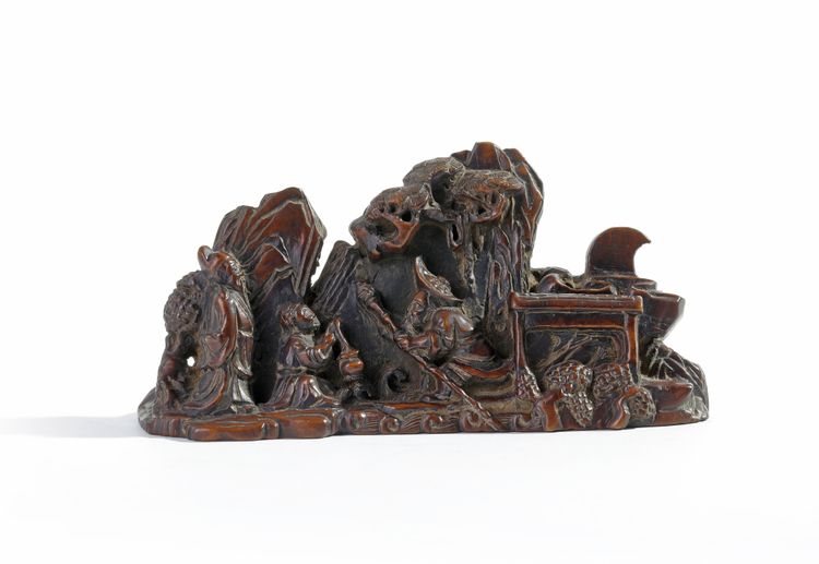 A Chinese wood brush rest