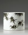 A Chinese famille verte 'bamboo' brush pot, bitong