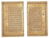 TWO ILLUMINATED QURAN PAGES, PERSIA SAFAVID, 18TH CENTURY