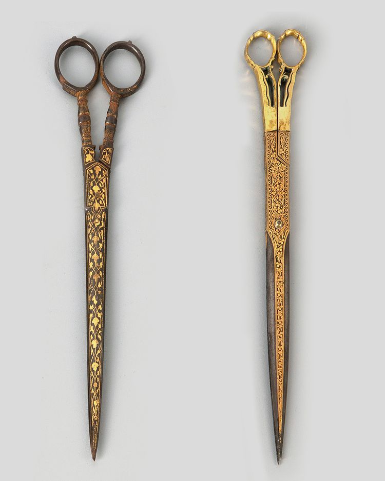 Two Ottoman gold-damascened calligrapher’s tools