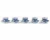 FIVE CHINESE BLUE AND WHITE CUPS AND ELEVEN SAUCERS, 19TH CENTURY