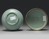 A Korean celadon-glazed ‘chrysanthemum’ round box and cover