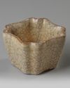 A CHINESE CRACKLE-GLAZED SQUARE-SECTION CUP, QING DYNASTY (1644-1911)