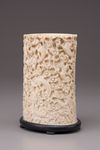 A Cantonese ivory brush pot, bitong