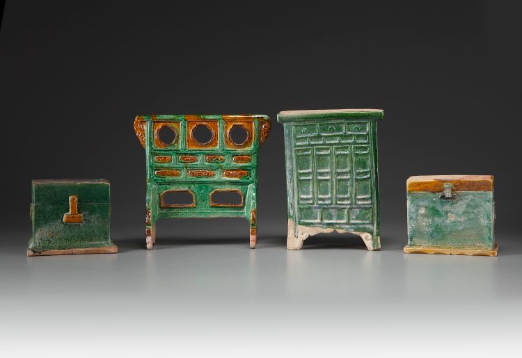 A Set Of Four Earthenware Funerary Objects