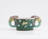 A famille verte biscuit censer-shaped brush washer, xi