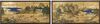 A SET OF TWO JAPANESE SIX PANEL BYOBU SCREENS DEPICTING A LANDSCAPE WITH A HUNTING SCENE, EDO PERIOD (1603-1868)