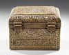 A QAJAR BRASS JEWELRY BOX, PERSIA, 19TH CENTURY