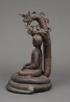A VERY LARGE NEPALESE BRONZE SERPENT KING MUCHILINDA, FIRST HALF 20TH CENTURY