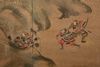 A MID SIZE JAPANESE SCREEN DEPICTING A SAMURAI BATTLE,  EDO PERIOD, 18TH CENTURY