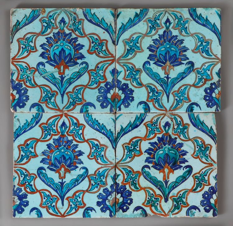 Four Iznik Pottery Tiles