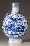 A Chinese blue and white moonflask