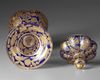 A COBALT-BLUE GLASS COVERED VESSEL, 19TH CENTURY