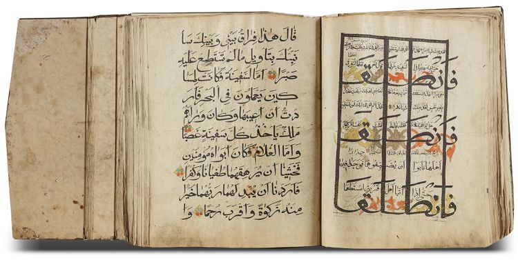 A LARGE LEATHER-BOUND QURAN, CENTRAL-ASIA, DAGESTAN, 18TH-19TH CENTURY