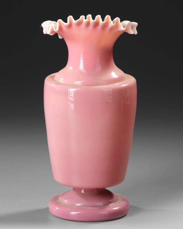 A ROSE OPALINE VASE, FRANCE, 19TH CENTURY