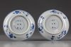 A pair of Chinese blue and white 'floral' dishes