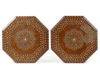 A PAIR OF INDIAN OCTAGONAL WOODEN TABLES,  20TH CENTURY