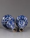 TWO CHINESE BLUE AND WHITE DOUBLE-GOURD VASES