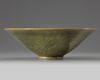 A CHINESE YAOZHOU-STYLE CELADON GLAZED CONICAL BOWL, QING DYNASTY (1644–1911)