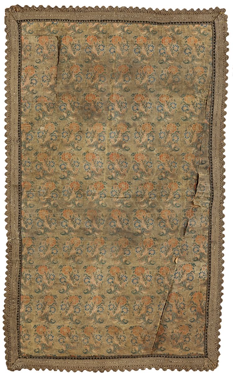 A SAFAVID WOVEN SILK AND GILT-METAL-THREAD PANEL, PERSIA, 18TH CENTURY