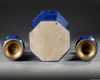 A SET OF THREE VASES OF SUPERB 'LAPIS LAZULI', MID 20TH CENTURY
