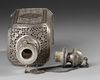 A PERSIAN SILVER FILIGREE AND PIERCED SCENT BOTTLE, QAJAR PERIOD LATE19TH/EARLY 20TH CENTURY