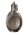 AN ISFAHAN SILVER BOTTLE, ATTRIBUTED TO LAHIJI MASTER, LATE 19TH CENTURY