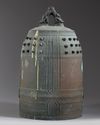 A large Japanese bronze bell, bonsho
