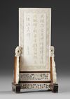 A CHINESE CARVED BONE PLAQUE ON STAND, LATE 19TH-EARLY 20TH CENTURY