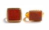 TWO AGATE SEAL GOLD RINGS