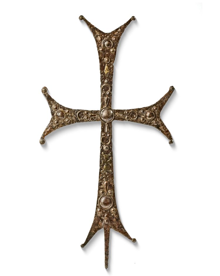 A BRONZE BYZANTINE PROCESSION CROSS