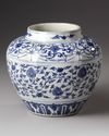 A CHINESE BLUE AND WHITE JAR, MING DYNASTY (1368-1644) OR LATER
