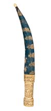 A PERSIAN DAGGER WITH BONE HANDLE AND EMBROIDERED SHEATH, LATE 18TH EARLY-19TH CENTURY