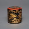 A JAPANESE TEA CADDY (NATSUME) WITH PINE TREE DESIGN, MID 20TH CENTURY (MID SHOWA PERIOD)