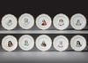 A SET OF TEN WHITE LIMOGES PORCELAIN PLATES, NAPOLEON III PERIOD, LATE 19TH CENTURY