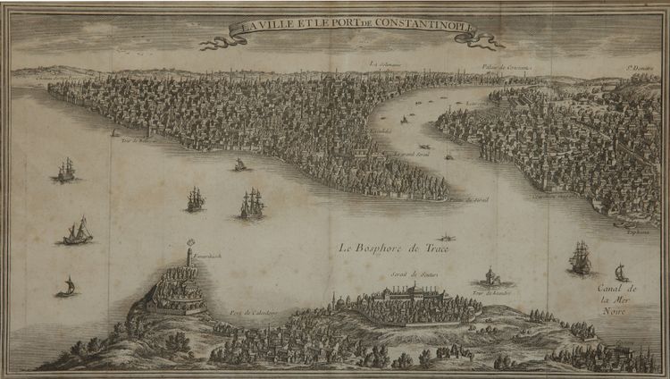 NICOLAS DE FER (1646-1720), A PANORAMA OF ISTANBUL WITH THE BOSPORUS
