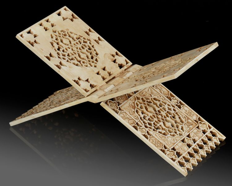 A MUGHAL IVORY QURAN STAND, 18TH CENTURY