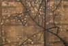 A JAPANESE SCREEN ON OXIDIZED SILVER LEAF PRESENTING A SPRING SCENE, LATE EDO PERIOD (FIRST HALF 19TH CENTURY)
