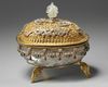A Tibetan rock crystal silver and gilt copper altar vessel and cover