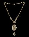 A SILVER GILDED NECKLACE WITH COLUMBIAN EMERALDS AND BAHRAINI PEARLS, MADE FOR THE MIDDLE EAST MARKET, 18TH CENTURY