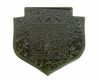 A JADE SPINACH CARVED TALISMANIC PENDANT, 17TH-18TH CENTURY