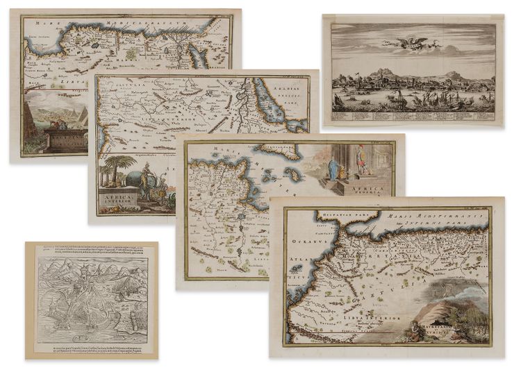 SIX HAND-COLOURED COPPER ENGRAVINGS, CIRCA 1735