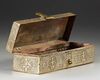 A FINE AND LARGE PERSIAN SILVER-INLAID BRASS PEN-CASE, KHURASAN STYLE, 2OTH CENTURY